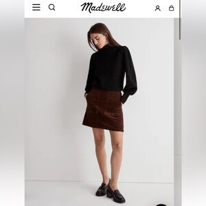 Madewell Women's Brown Corduroy Mini Skirt